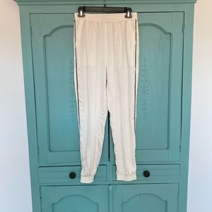 NWT Express Silky Feel Joggers. Silver Metallic Side Stripe Design. Small